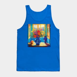 Bright Flowers in a Sunny Window Tank Top